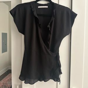 Zara wrap top black